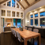 Dining area with and hewn beams