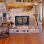 Lodge with douglas fir reclaimed wood floor