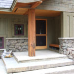 Outdoor douglas firm timber post