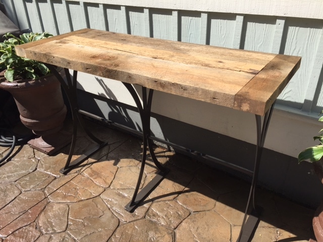 Light reclaimed wood table