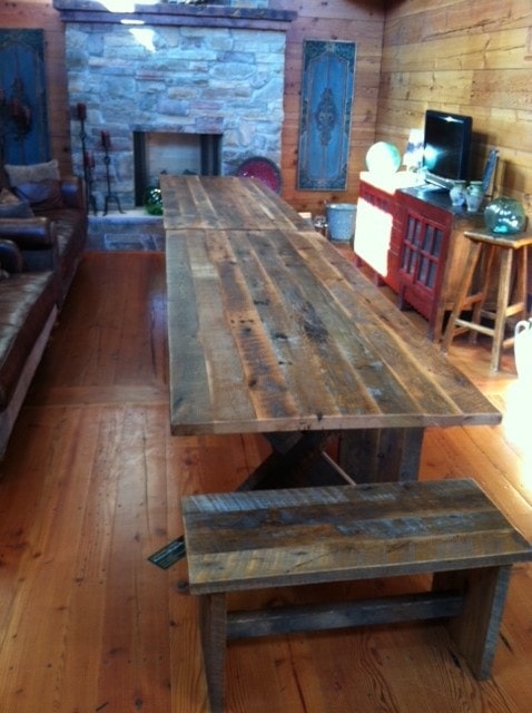 Original face reclaimed wood table top