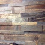 Close up of reclaimed wood tile paneling