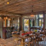 floor and ceiling with weathered antique reclaimed wood