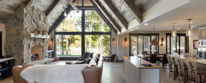 weathered gray barn wood in living room