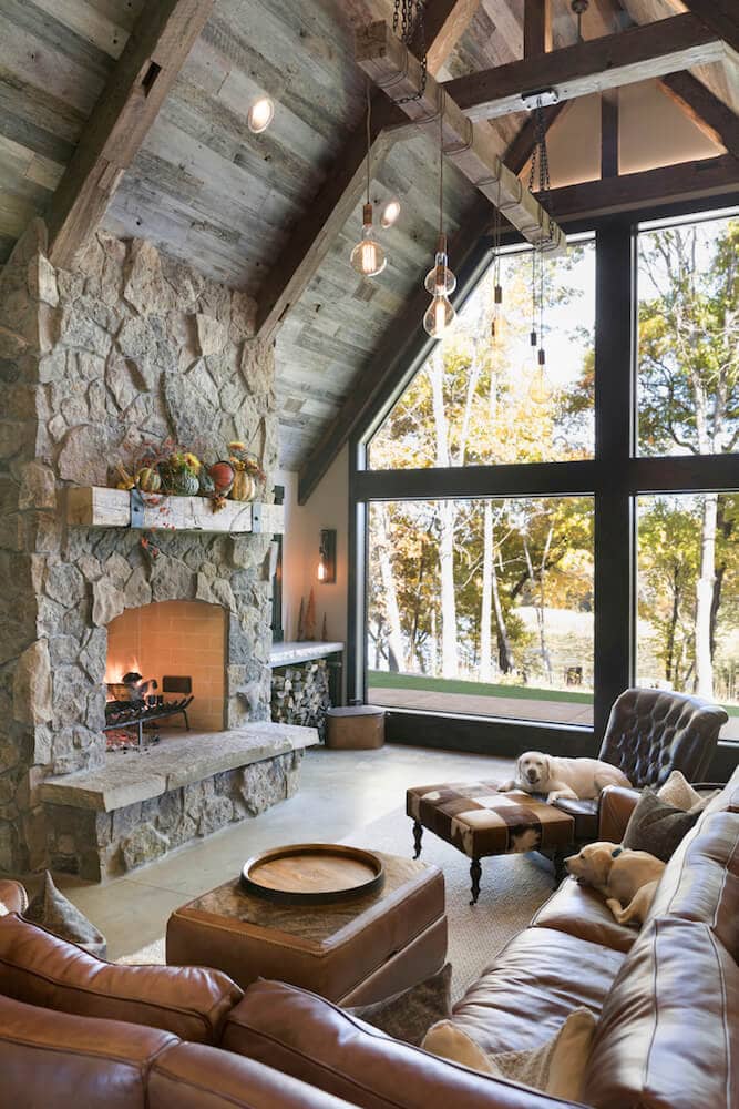 wooded living room