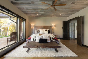 weathered gray barn wood ceiling by manomin resawn timbers