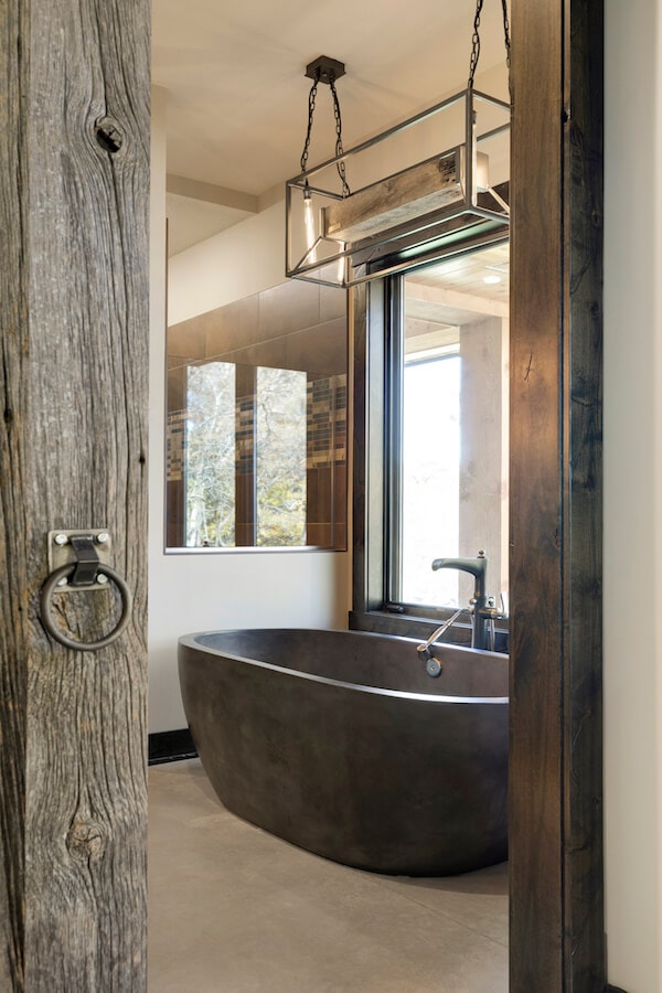 weathered gray wood bathroom 