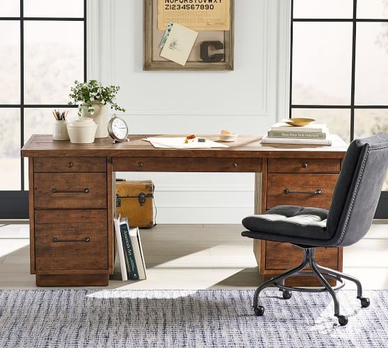 reclaimed wood desk; reclaimed wood furniture ideas