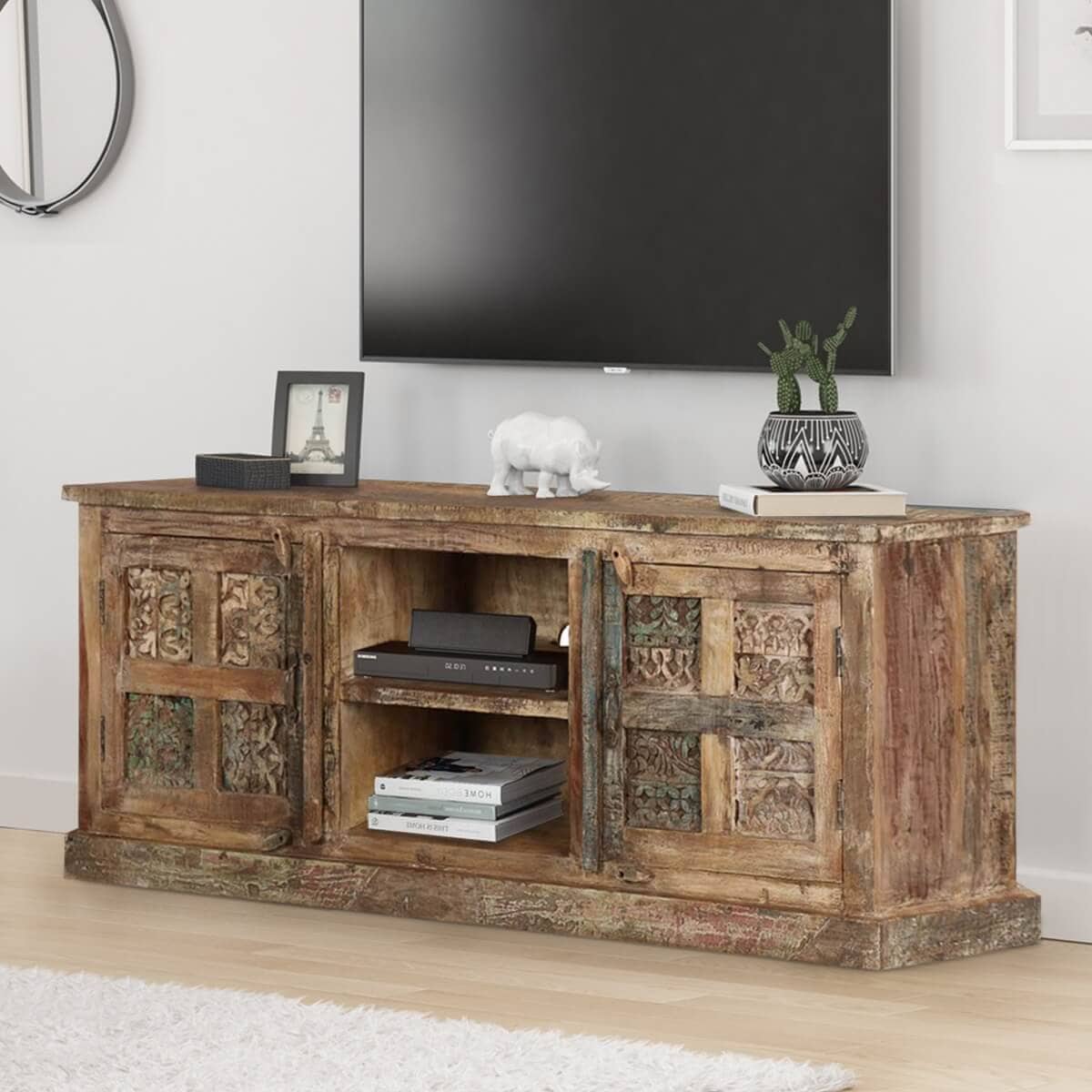 reclaimed wood tv stand; reclaimed wood furniture ideas