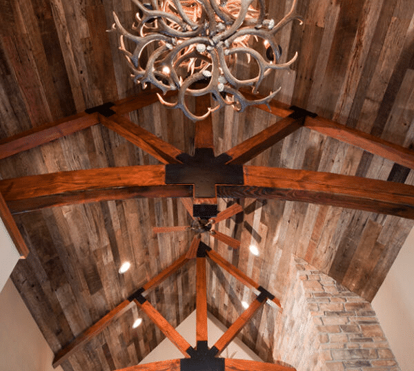 Wood ceiling panels. Reclaimed wood projects