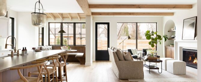 charm of reclaimed wood captured in a photo of JKath Design Builds beautiful dream home