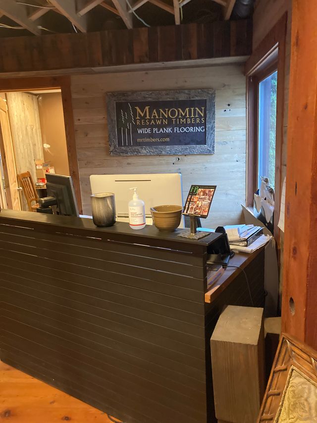 manomin resawn timbers front desk is a great place for buying reclaimed wood