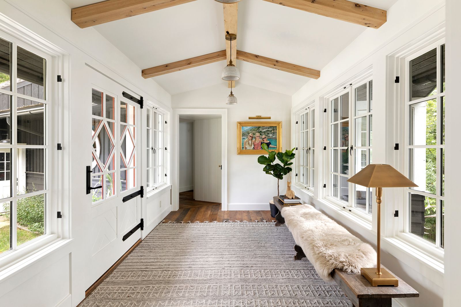 weather antique reclaimed wood flooring in an entry of a home in Buffalo Minnesota