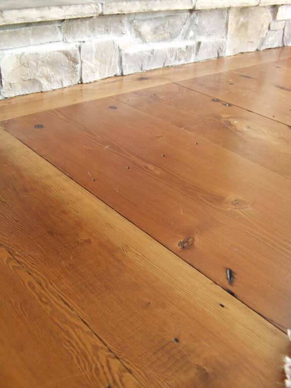 Antique Douglas Fir Extreme reclaimed wood wide plank flooring detail of floor