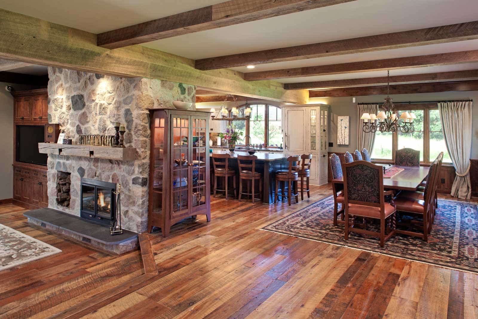 Weathered-Antique-Reclaimed-Wood-Flooring-2 Weathered Antique Reclaimed Wood flooring in living and main room