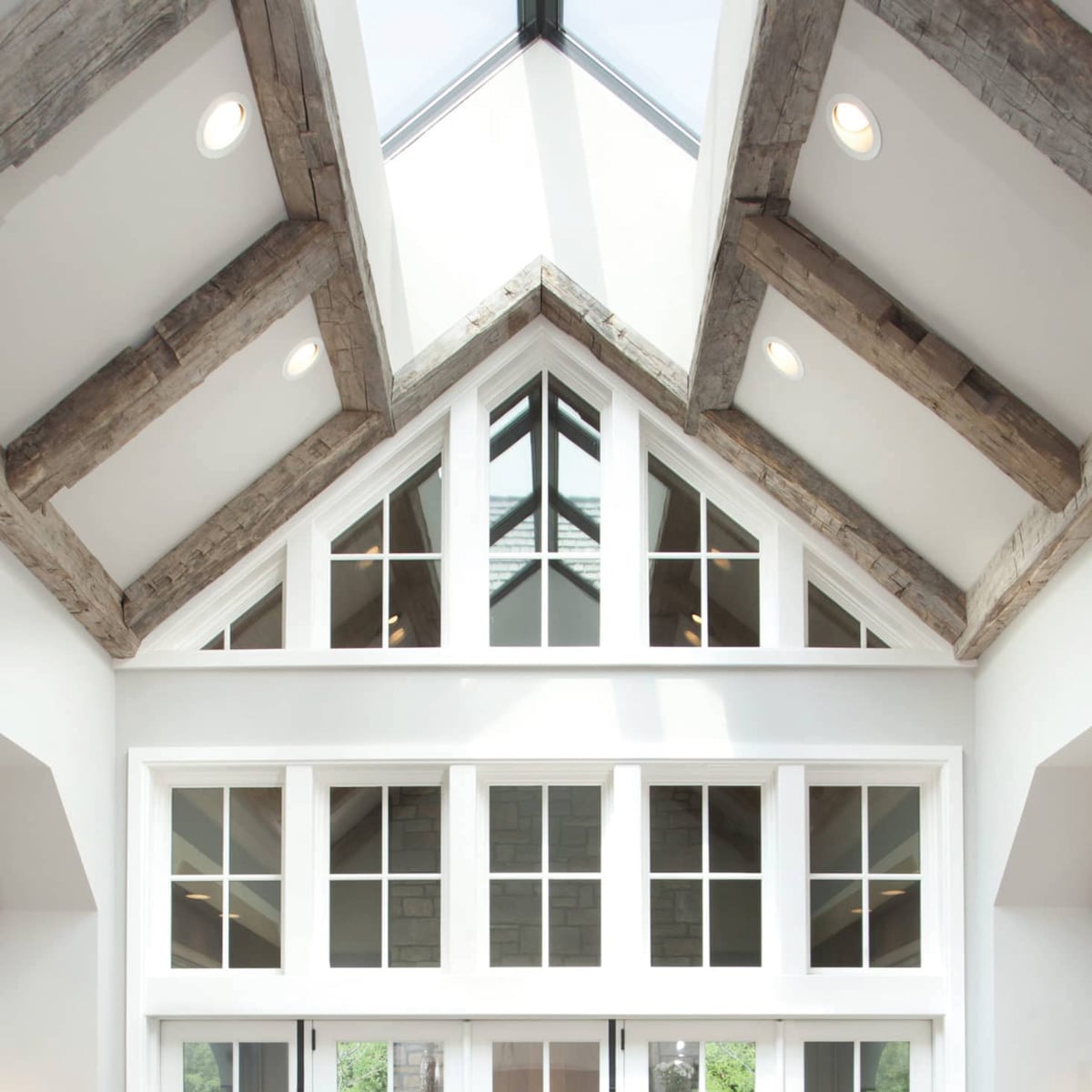 Manomin-Resawn-Timbers-Home-Header A beautiful ceiling with reclaimed wood timber beams accenting, designed by Manomin Resawn Timbers