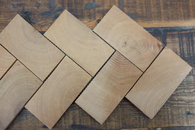 End grain wood tile parquetry flooring herringbone